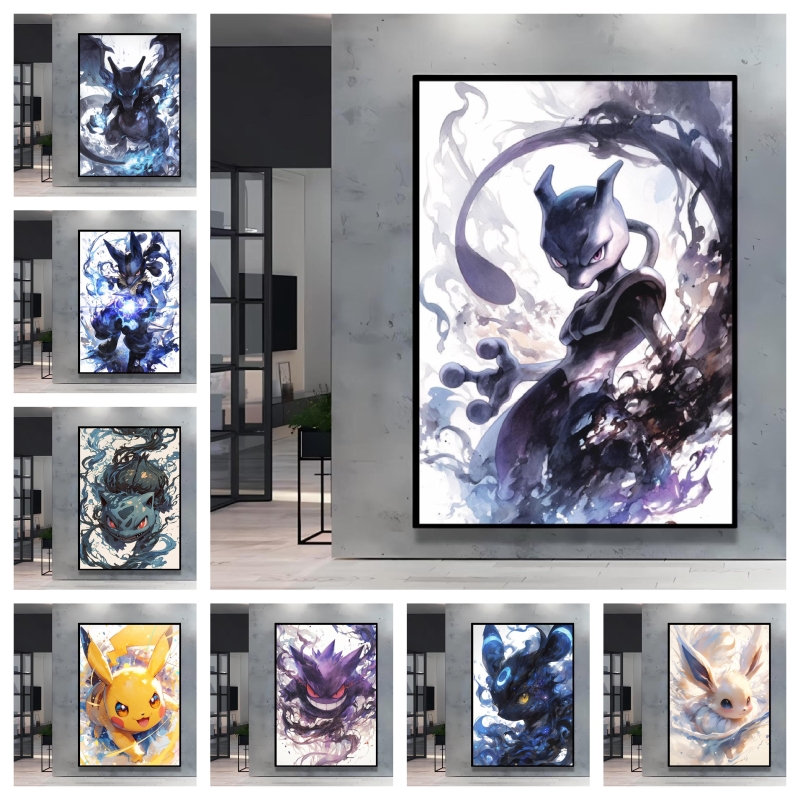 Pokemon Anime Merchandise - Pintura en lienzo clásica de Pokémon